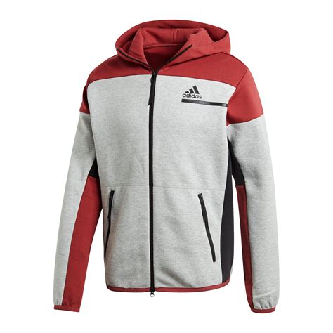 adidas z.n.e. kapuzenjacke herren - grau/rot|Adidas Z.N.E. Premium Full.